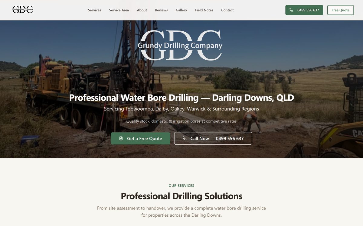 The Grundy Drilling website