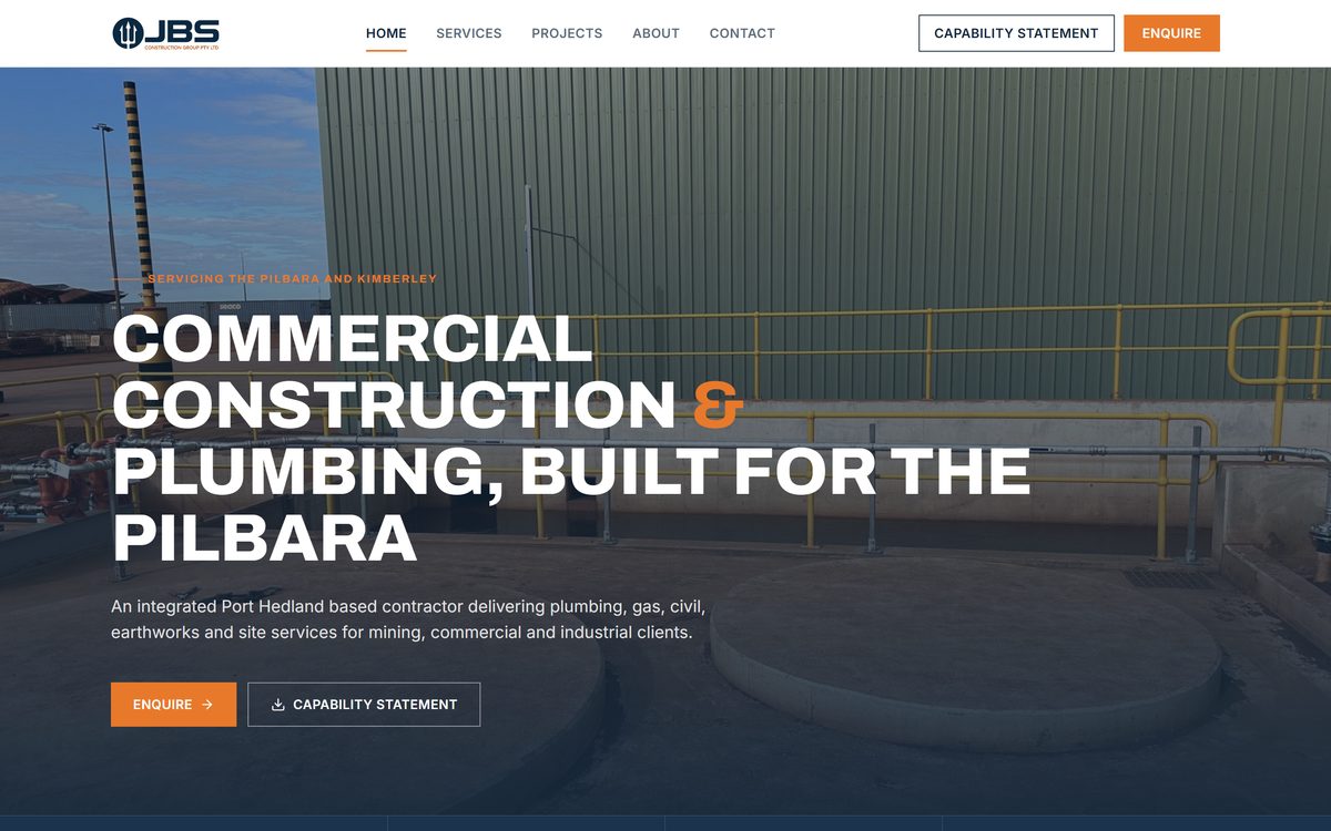 The JBS Construction Group website